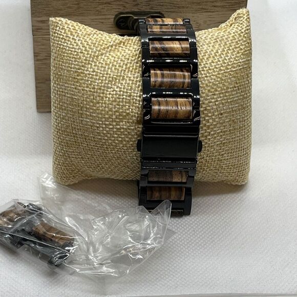 Kenon Engraved Natural Handmade Men's Wood Analog Dial Qaurtz Wrist Watch JMB66 - Picture 6 of 12